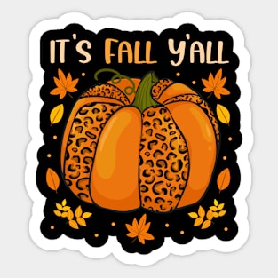 It's Fall Y'all Leopard Pumpkin Sticker